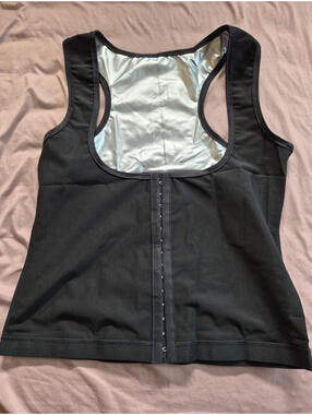 Black Shapewear Tank Top XL Polyester Elastane Slimming Waist Compression